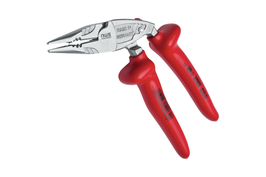 NWS Abisolierzange 1000V mit ergonomisch abgewinkelten Kopf mit Abisolierfunktion | ErgoMulti 1000V