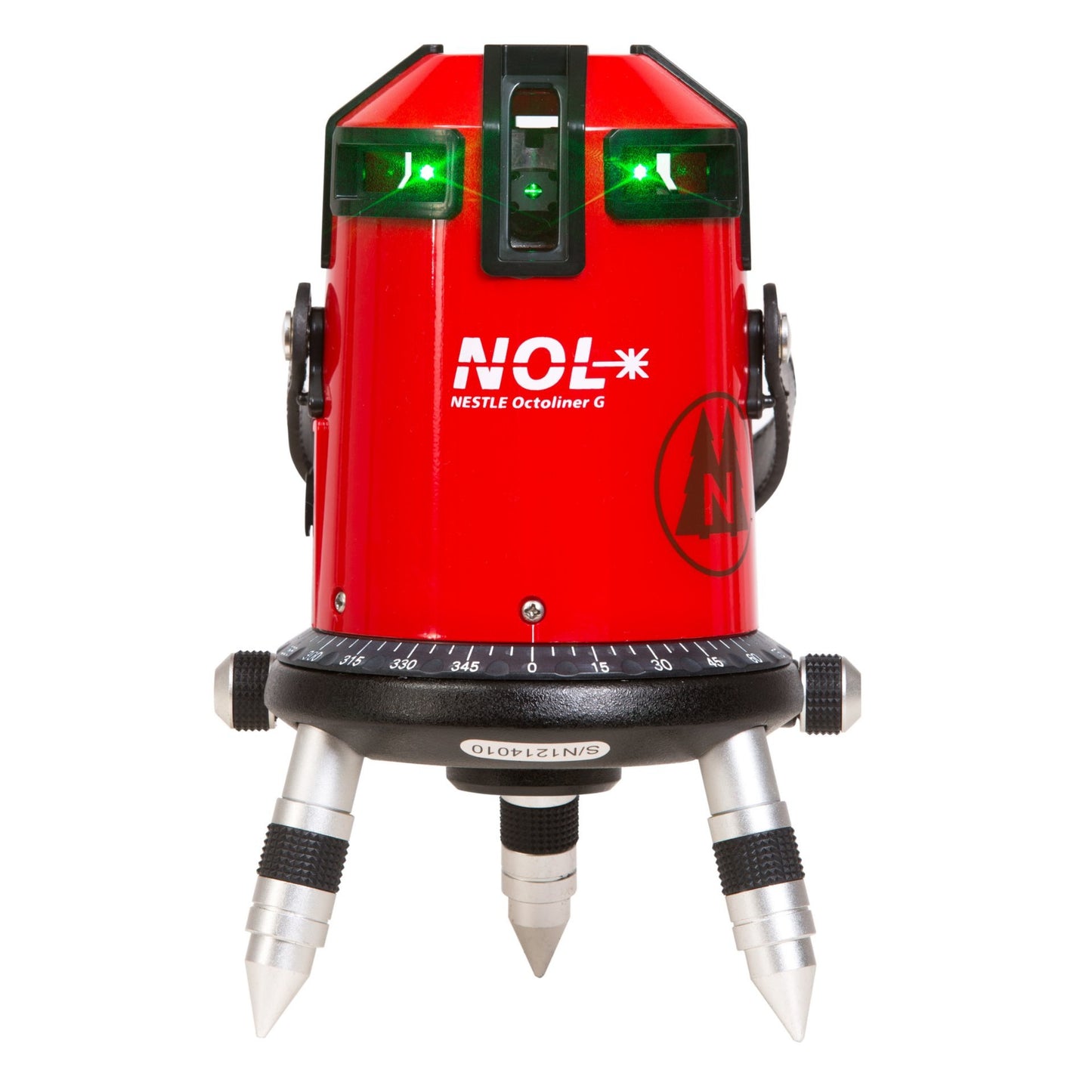 NESTLE Octoliner G Kreuzlinienlaser | grüner Laserstrahl, 360° Horizontallinie, 4 Vertikallinien & Lotpunkt | motorisierte Selbstnivellierung, IP54, ±1,5mm/10m | inkl. Akku & Koffer | von NESTLE