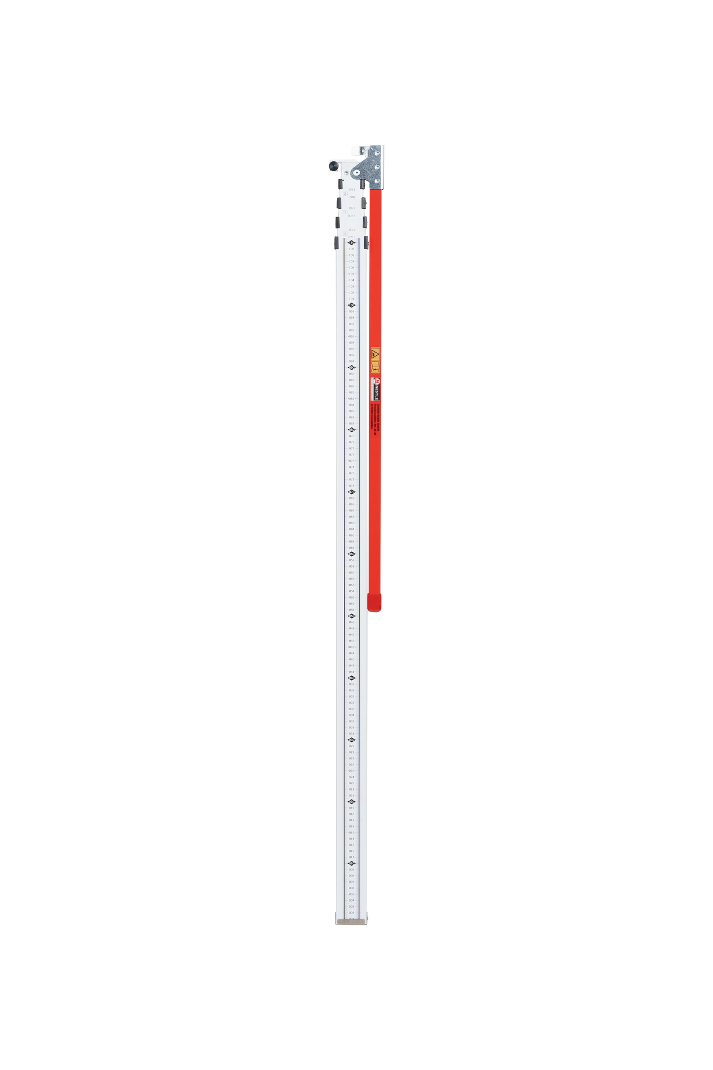 NESTLE TELEMESS TM-500 LKW-Höhenmesser 5 m – Teleskopmeter 125–500 cm mit ausklappbarem, arretierbarem 70 cm Haken (kunststoffbeschichtet), mm-Teilung oben→unten, Made in Germany