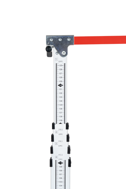 NESTLE TELEMESS TM-500 LKW-Höhenmesser 5 m – Teleskopmeter 125–500 cm mit ausklappbarem, arretierbarem 70 cm Haken (kunststoffbeschichtet), mm-Teilung oben→unten, Made in Germany