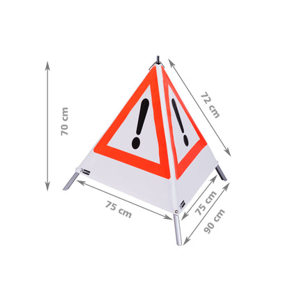 NESTLE Warnpyramide 70 cm, Achtung (VZ101), weiß, mit Feder