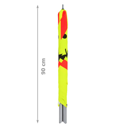 NESTLE Warnpyramide 70 cm, Achtung (VZ101), gelb retroreflektierend , mit Feder