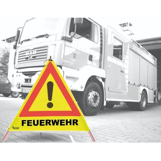 NESTLE Warnpyramide 90 cm, Achtung (VZ101), gelb, mit Feder