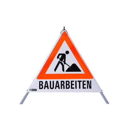 NESTLE Warnpyramide 70 cm, Schaufelmann (VZ123), weiß,  mit Feder