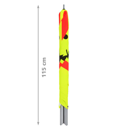 NESTLE Warnpyramide 90 cm, Schaufelmann (VZ123) gelb retroreflektierend, mit Feder