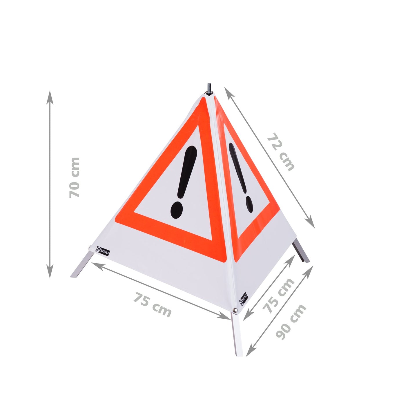 NESTLE Warnpyramide 70 cm, Achtung (VZ101), mit Mittelfuß