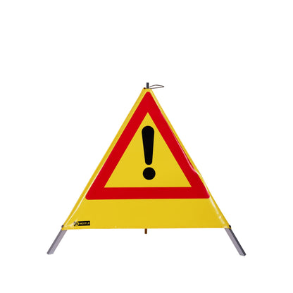 NESTLE Warnpyramide 70 cm, Achtung (VZ101), gelb, mit Mittelfuß