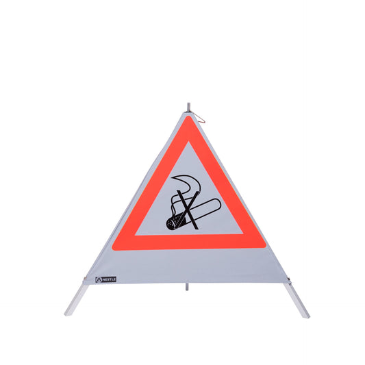 NESTLE Warnpyramide 70 cm, Rauchverbot (NZ01), retroreflektierend, mit Mittelfuß