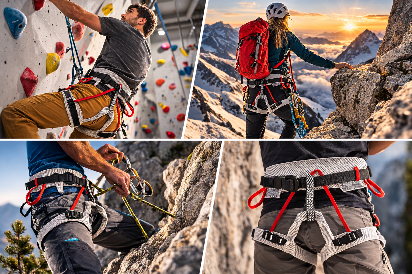 STUBAI LUX 2.0 Leichtgurt M/L | ultraleichter DYNEEMA Klettergurt für Hoch-, Gletscher- und Skitouren, Unisex Sitzgurt mit kleinem Packmaß, 155 g, rot, EN 12277 + A1 geprüft leicht