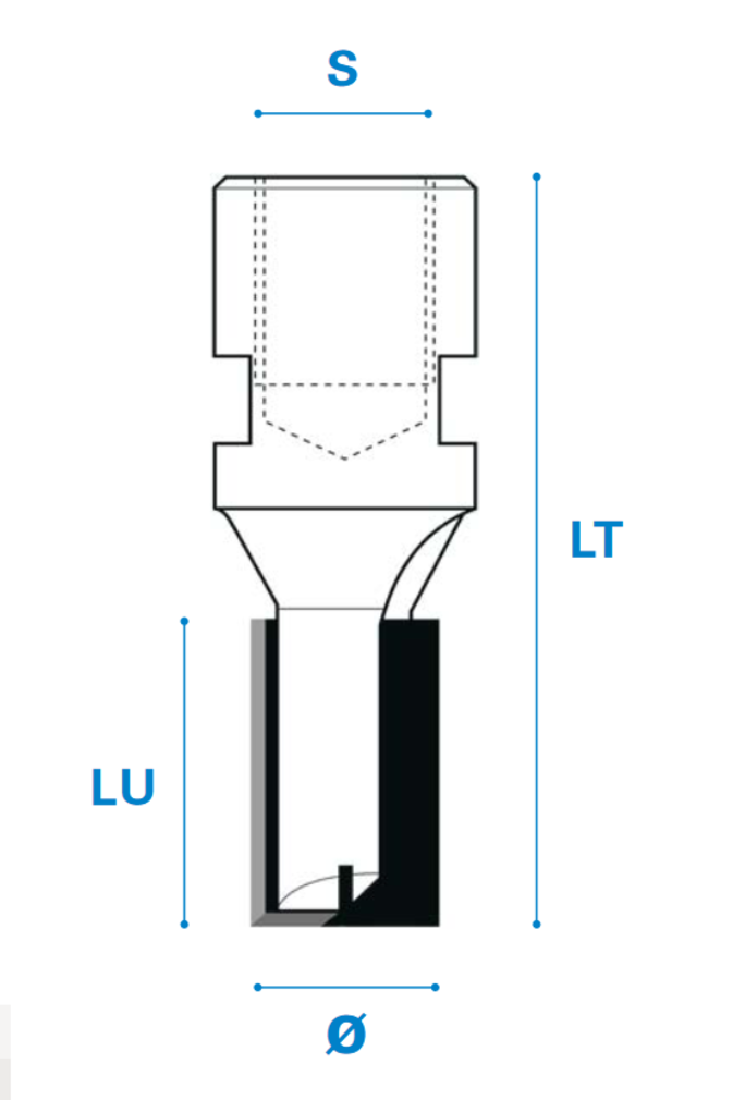 Nutfräser mit Bohrschneide M12 aus Hartmetall, Rechtslauf, Schneide 2+1, Arbeitslänge 25 mm, Gesamtlänge 60 mm, Schaft M12X1 mm, Ø 8 mm