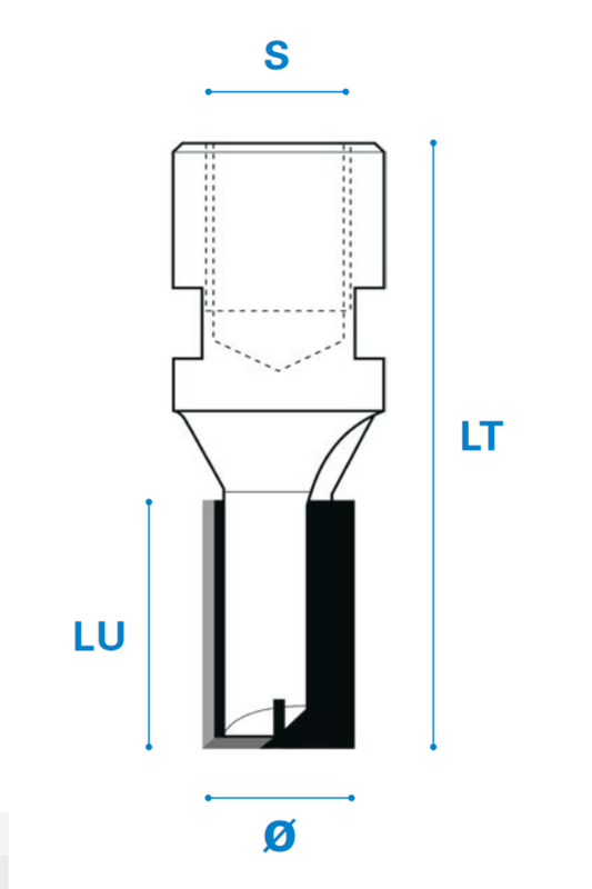 Nutfräser mit Bohrschneide M12 aus Hartmetall, Rechtslauf, Schneide 2+1, Arbeitslänge 45 mm, Gesamtlänge 80 mm, Schaft M12X1 mm, Ø 18 mm