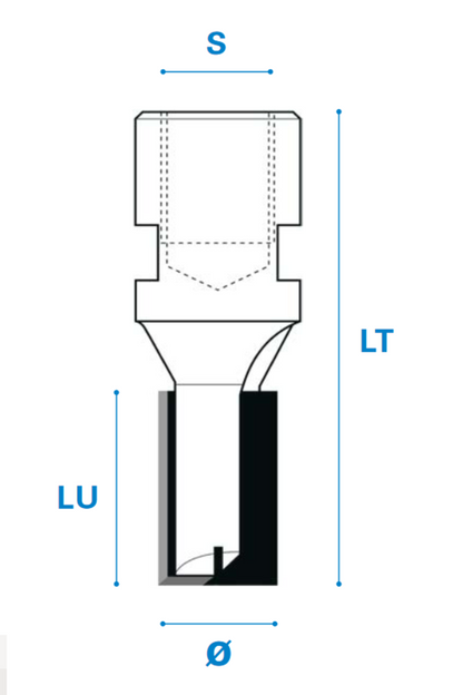 Nutfräser mit Bohrschneide M12 aus Hartmetall, Rechtslauf, Schneide 2+1, Arbeitslänge 25 mm, Gesamtlänge 60 mm, Schaft M12X1 mm, Ø 12 mm