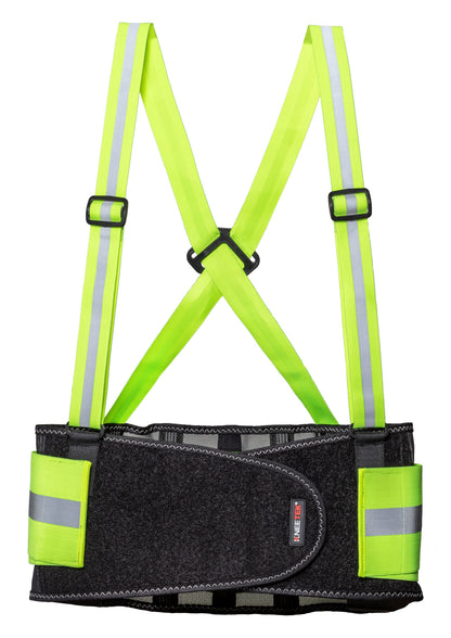 KNEETEK Rückenstützgurt HiVis L, reflektierender Stützgurt für hohe Sichtbarkeit