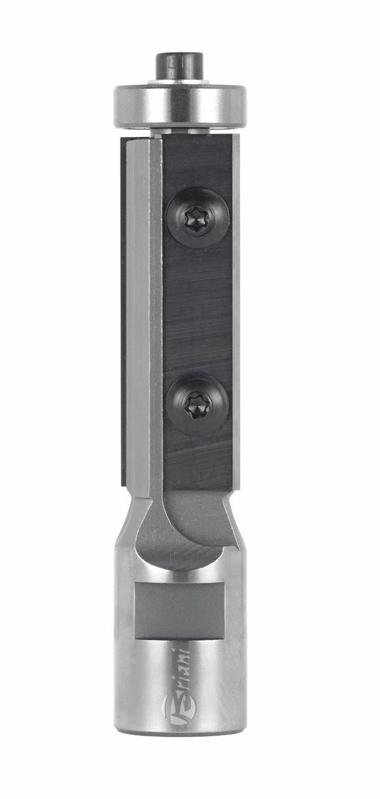 Bündigfräser mit Kugellager und Wendemesser M12 aus Hartmetall, Rechtslauf, Schneide 2, Arbeitslänge 30 mm, Gesamtlänge 75 mm, Schaft M12X1 mm, Ø 19 mm