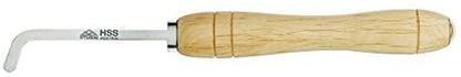 STUBAI Mikro-Ausdrehstahl quer, 80° gebogen, 6 mm – HSS Drechselwerkzeug zur Feinbearbeitung innenliegender Flächen & Rundungen – Erlegriff 240 mm, Made in Austria