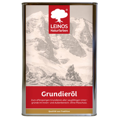 LEINOS Grundieröl 30 l – offenporige Holzgrundierung farblos, tief eindringend, lösemittelarm; für saugfähiges Holz innen & außen, ohne UV-/Pilzschutz, ideal für wenig beanspruchte Flächen
