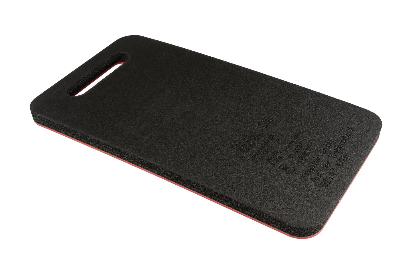 KNEETEK Kniekissen BlackRedPad | 450 x 245 x 20 mm | 114g | optimale Entlastung beim Arbeiten auf Knien | Knieschutzpolster geeignet für Klempner, Elektriker, Fliesenleger, Handwerker und Bauarbeiter