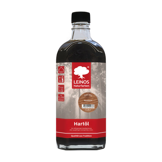 LEINOS Holzöl 250 ml | Hartöl Nussbaum für Tische Möbel Arbeitsplatten | Teak Eiche Möbelöl für effektive Versiegelung und langanhaltenden Schutz im Innenbereich