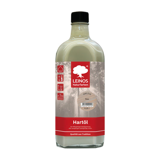 LEINOS Holzöl 250 ml | Hartöl Grau für Tische Möbel Arbeitsplatten | Teak Eiche Möbelöl für effektive Versiegelung und langanhaltenden Schutz im Innenbereich