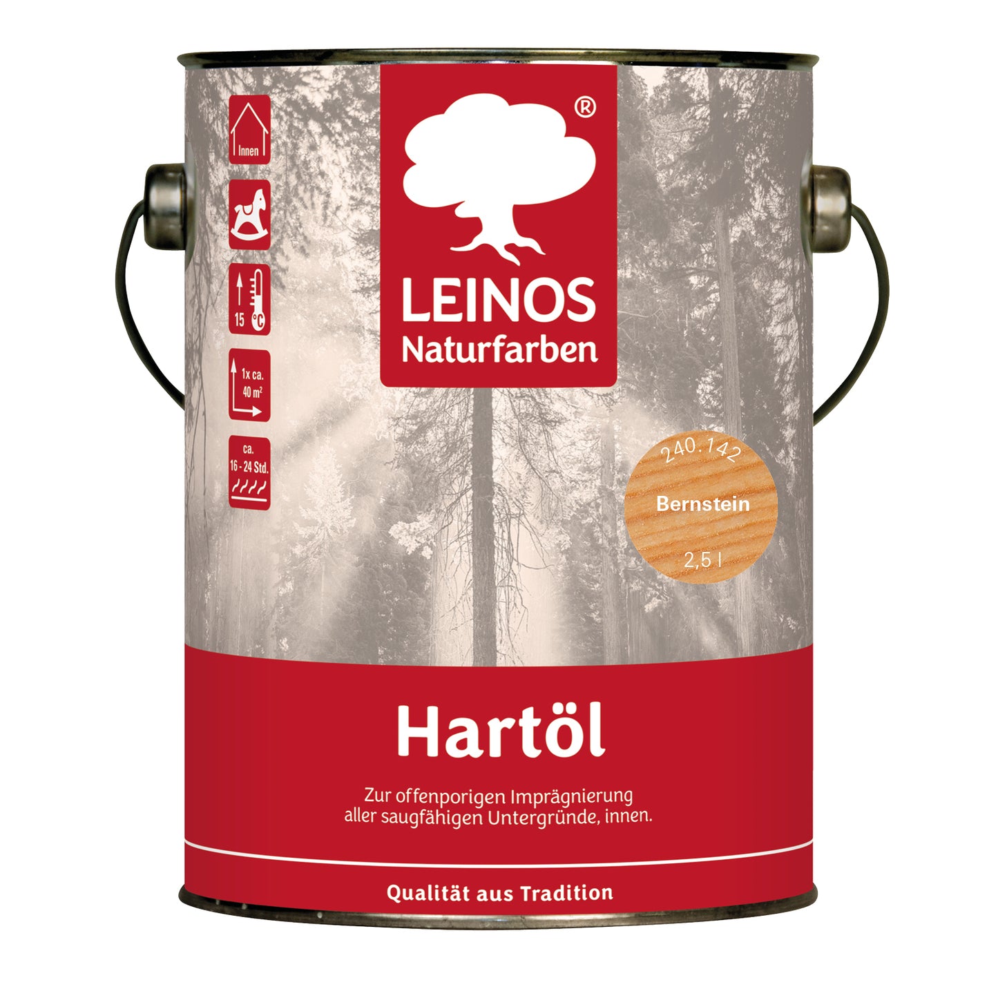 LEINOS Holzöl 750 ml | Hartöl Bernstein für Tische Möbel Arbeitsplatten | Teak Eiche Möbelöl für effektive Versiegelung und langanhaltenden Schutz im Innenbereich