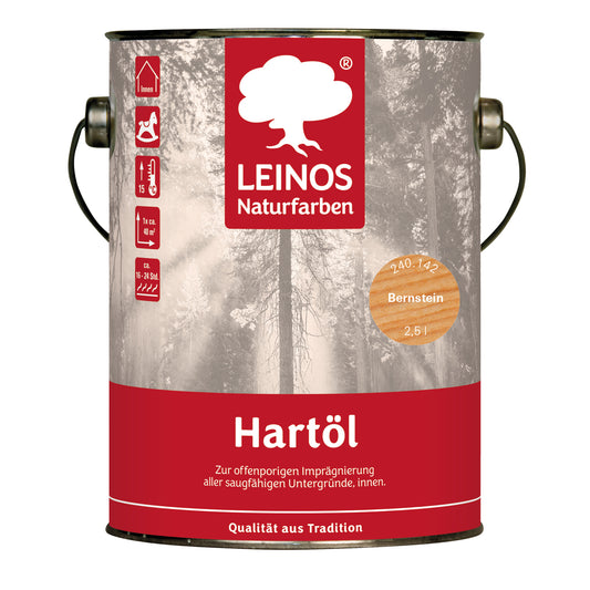 LEINOS Holzöl 750 ml | Hartöl Bernstein für Tische Möbel Arbeitsplatten | Teak Eiche Möbelöl für effektive Versiegelung und langanhaltenden Schutz im Innenbereich