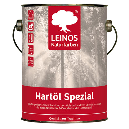 Leinos 245 Hartöl Spezial für Innen 2,5 l  Für stark strapazierte Flächen wie Fußböden und für den anspruchsvollen Möbelbau Hervorragende Polierfähigkeit