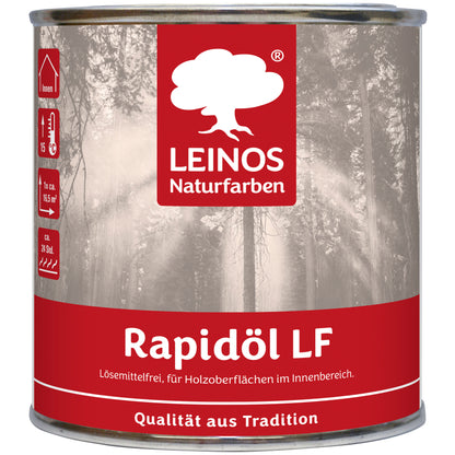 LEINOS Rapidöl LF 249 0,25 l – lösemittelfreie Öl-Wachs-Kombination für Holz, schnelle Einmalbehandlung & Reparatur, pastös, sehr gut polierbar, für wenig beanspruchte Holzoberflächen