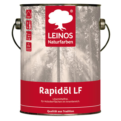 LEINOS Rapidöl LF 249, 2,5 l – lösemittelfreie Öl-Wachs-Kombination für Holz, schnelle Einmalbehandlung & Reparatur, pastös, sehr gut polierbar, für wenig beanspruchte Holzoberflächen