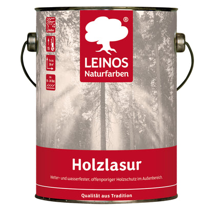 Wetterfeste Holzlasur für Außen 056 Nordisch Rot 2,50 Liter - offenporiger Holzschutz mit Filmschutz gegen Pilzbefall - für Fenster, Türen, Zäune & Pergolen - wasserabweisend, lasierend