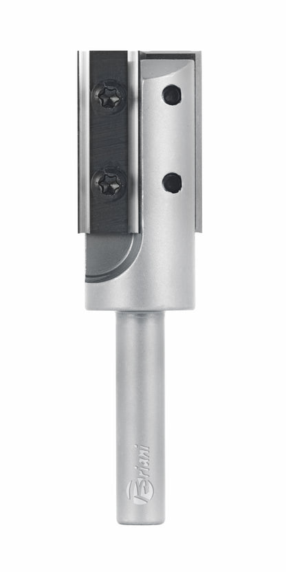 Nutfräser mit Wendemesser aus Hartmetall, Rechtslauf, Schneide 2, Arbeitslänge 29,5 mm, Gesamtlänge 75 mm, Schaft 8 mm, Ø 16 mm