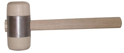 STUBAI HOLZHAMMER mit Metallmantel Ø 60 mm | robuster Weißbuchenkopf mit Schutzmantel | Eschenstiel ergonomisch | Profi-Spenglerhammer | Made in Austria | 278516