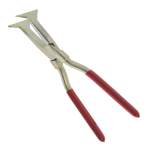 Stubai Quetschfalzzange 40° gerade – 80mm Breite, 80mm Einstecktiefe, C45 Kohlenstoffstahl, eingelegtes Gewerbe mit Führungslagerring, rote Griffe, für Eckfalzen und hohe Falze, Made in Austria