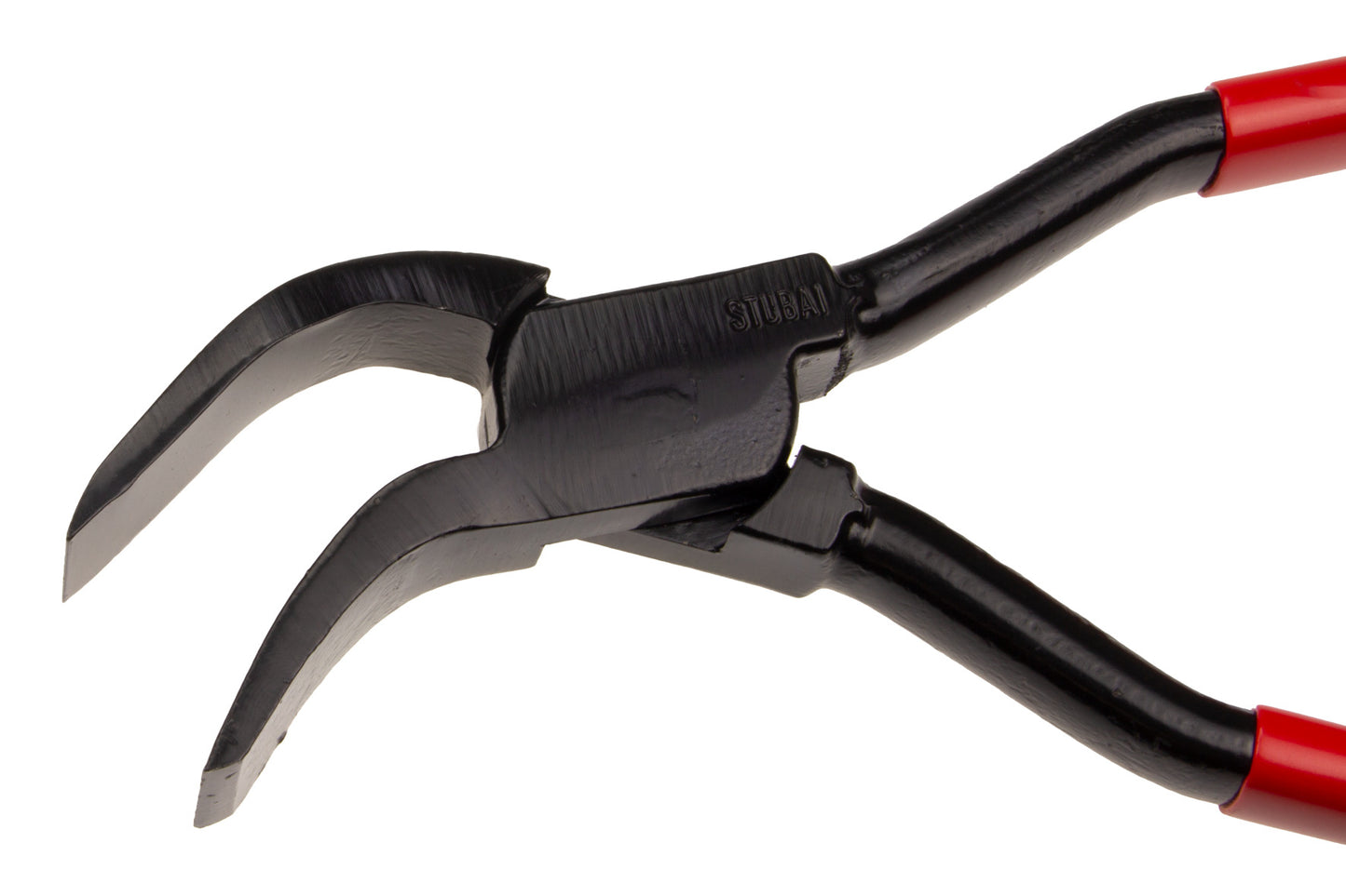 Stubai 282149 Spengler Falzzange 45° gebogen 20 mm – eingelegt (Lap-Joint), C45 Carbonstahl, vergütete Backen und Maul, rot kunststoffbeschichtet, 270 mm, 550 g