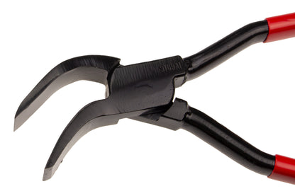 Stubai 282149 Spengler Falzzange 45° gebogen 20 mm – eingelegt (Lap-Joint), C45 Carbonstahl, vergütete Backen und Maul, rot kunststoffbeschichtet, 270 mm, 550 g