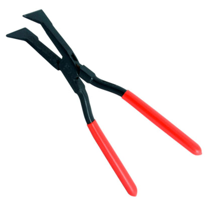 Stubai 282802 Quetschfalzzange 2828 einseitig 55 mm – für Fensterbleche & schwer zugängliche Stellen, durchgesteckt, geschmiedet C45 Carbonstahl, vergütete Backen, rot beschichtet