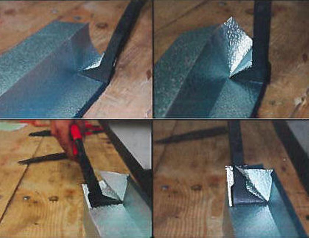 Stubai 282802 Quetschfalzzange 2828 einseitig 55 mm – für Fensterbleche & schwer zugängliche Stellen, durchgesteckt, geschmiedet C45 Carbonstahl, vergütete Backen, rot beschichtet