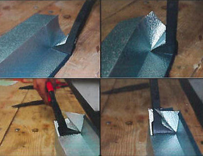 Stubai 282802 Quetschfalzzange 2828 einseitig 55 mm – für Fensterbleche & schwer zugängliche Stellen, durchgesteckt, geschmiedet C45 Carbonstahl, vergütete Backen, rot beschichtet
