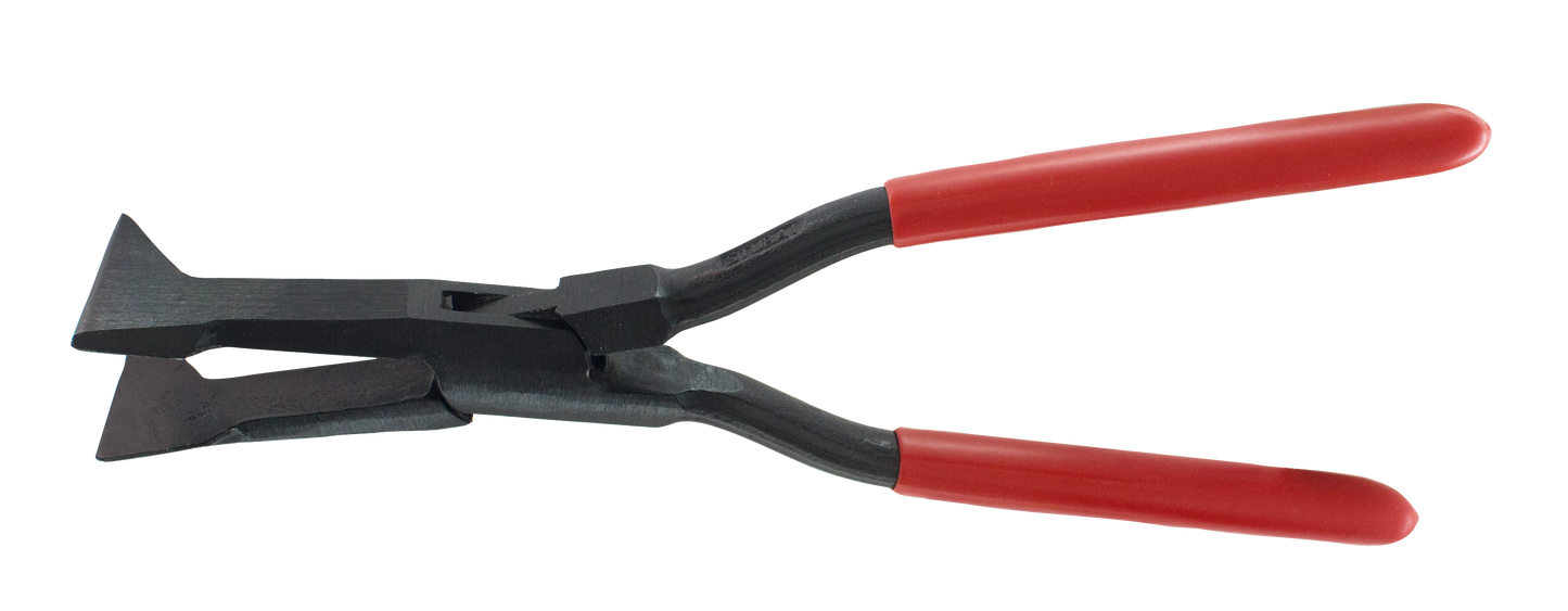 Stubai 282802 Quetschfalzzange 2828 einseitig 55 mm – für Fensterbleche & schwer zugängliche Stellen, durchgesteckt, geschmiedet C45 Carbonstahl, vergütete Backen, rot beschichtet