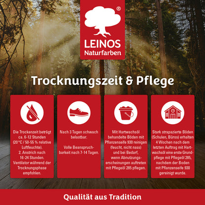 LEINOS 290 Hartwachsöl, 2,5 l | Nussbaum  | sehr widerstandsfähige, seidenmatte Öl-Wachs-Harz-Beschichtung | Ideal für stark strapazierte Holzfußböden und Treppen