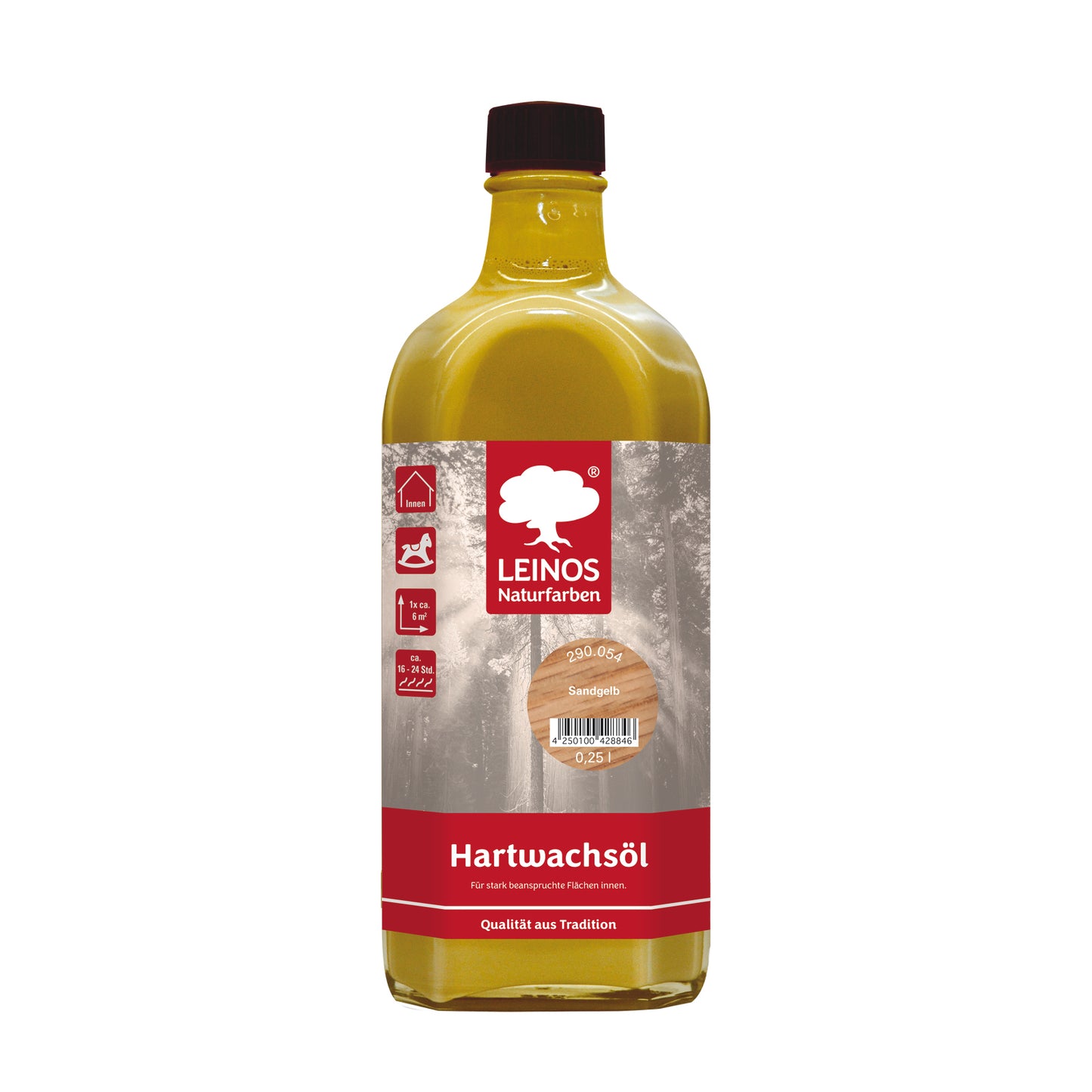 LEINOS 290 Hartwachsöl, 0,25 l, Sandgelb