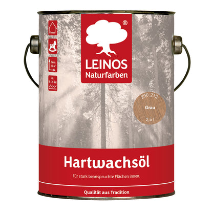 LEINOS 290 Hartwachsöl, 2,5 l, Grau