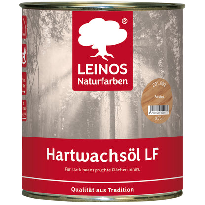 LEINOS Hartwachsöl LF 291 farblos 0,75 L für den Innenbereich– lösemittelfrei für Holz- & Korkböden, Möbel & Innenflächen – seidenmatt, offenporig, wasserabweisend & strapazierfähig –
