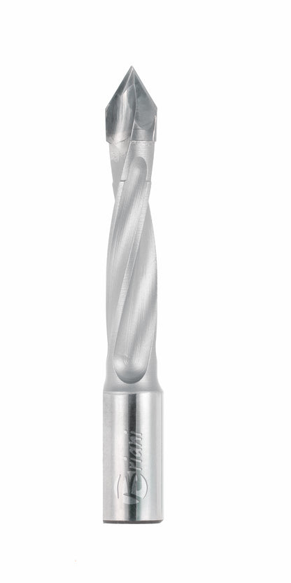 Durchgangslochbohrer 60° aus Hartmetall, Rechtslauf, Schneide 2, 60°, Arbeitslänge 45 mm, Gesamtlänge 70 mm, Schaft 10X20 mm, Ø 5 mm