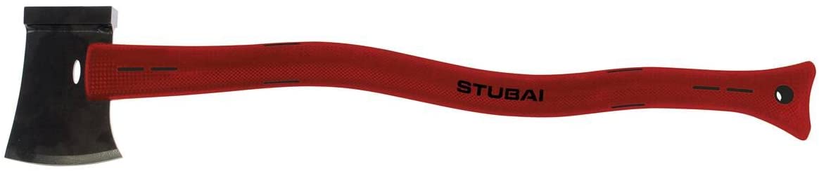 STUBAI Leichtaxt / Putzerbeil 600–670 mm mit Kunststoffstiel, 100 mm Schneide, 1000 g, Kohlenstoffstahl 52–55 HRC, mit Schlagfläche – ideal für Entasten, Spalten und kleinere Baumarbeiten