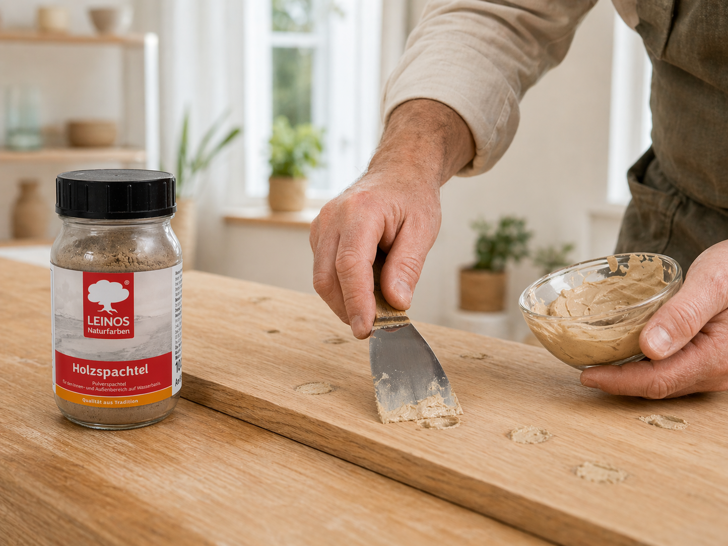 LEINOS 337 Holzspachtel 0,5l, Schwarz