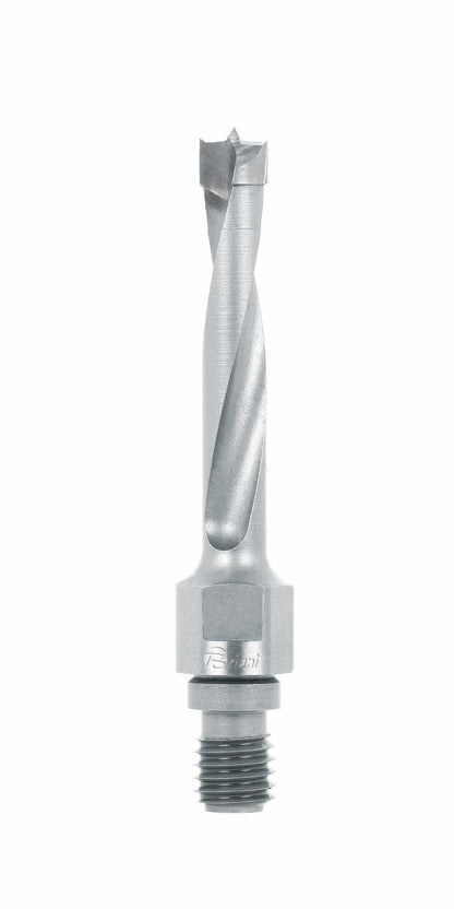 Dübellochbohrer mit Gewindeschaft aus Hartmetall, Schneide 2/V2, Arbeitslänge 40 mm, Gesamtlänge 60 mm, Schaft M10 mm, Ø 5 mm, Linkslauf