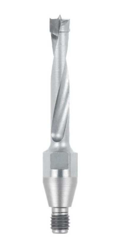 Dübelloch-Bohrer mit konischer Gewindeschaft aus Hartmetall, Schneide 2/V2, 30°, Arbeitslänge 40 mm, Gesamtlänge 60 mm, Schaft M10 mm, Ø 5 mm, Rechtslauf