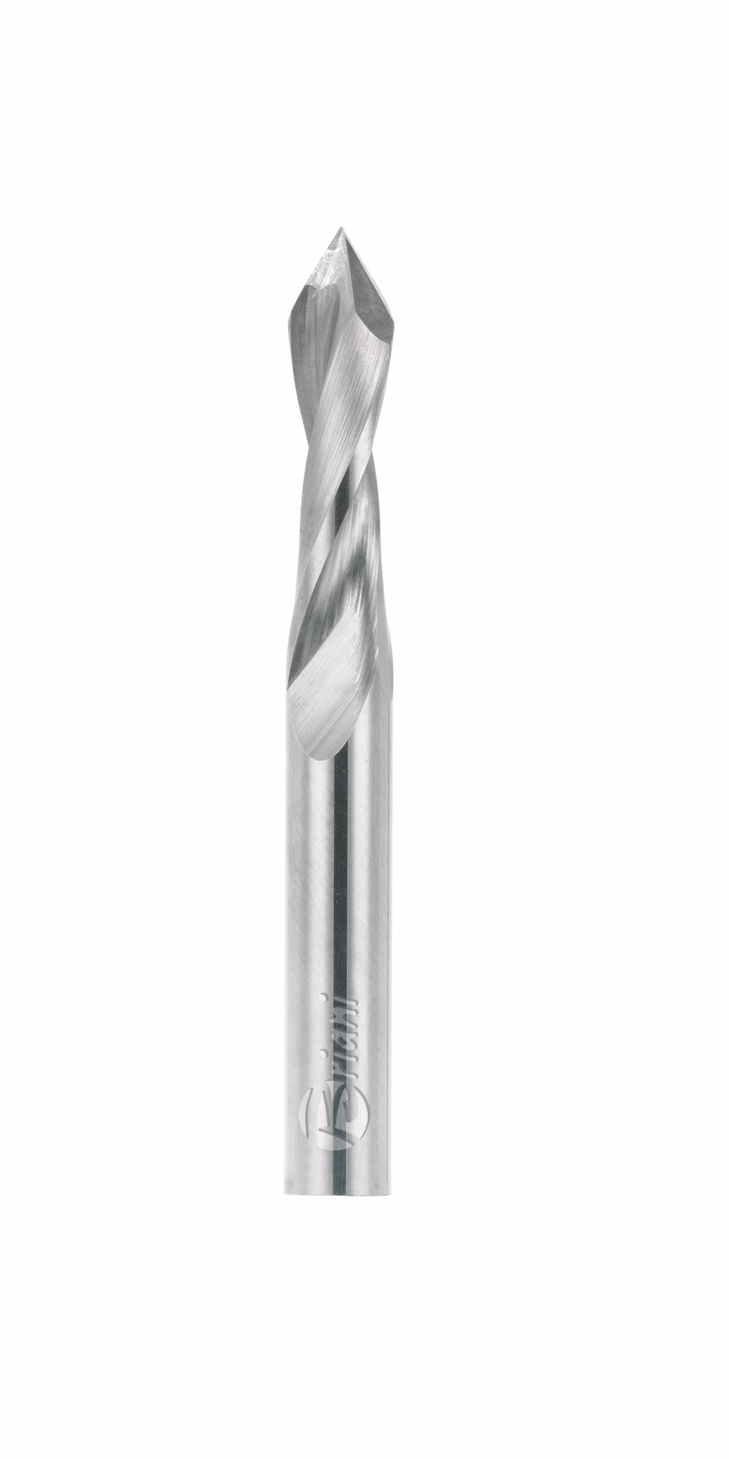 Durchgangslochbohrer 45° aus Vollhartmetall - Schneide 2, 45°, Arbeitslänge 18 mm, Gesamtlänge 50 mm, Schaft 3 mm, Ø 3 mm, Rechtslauf