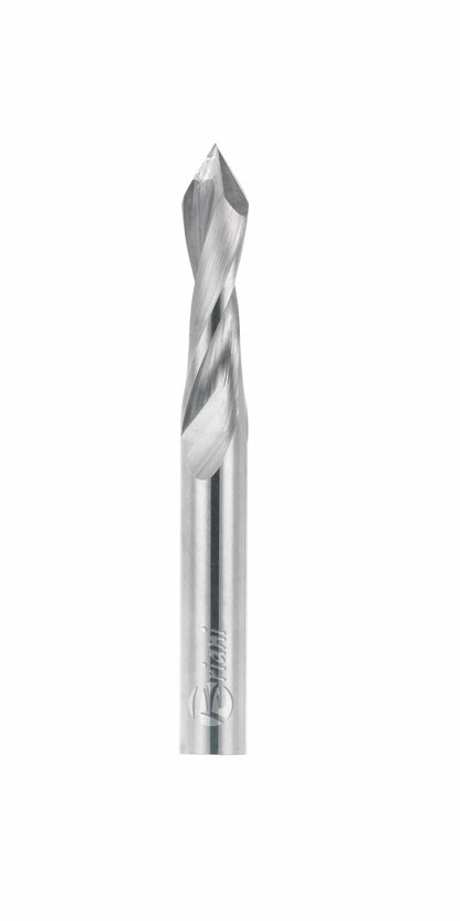 Durchgangslochbohrer 45° aus Vollhartmetall - Schneide 2, 45°, Arbeitslänge 18 mm, Gesamtlänge 50 mm, Schaft 3 mm, Ø 3 mm, Linkslauf