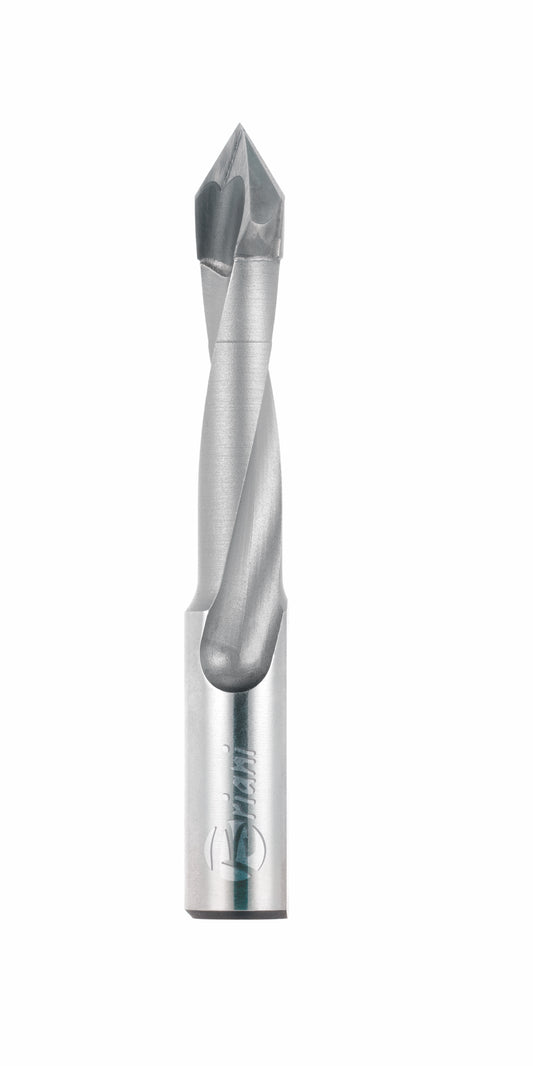 Durchgangslochbohrer aus Hartmetall - Schneide 2, 60°, Arbeitslänge 27 mm, Gesamtlänge 57,5 mm, Schaft 10X27 mm, Ø 6 mm, Rechtslauf
